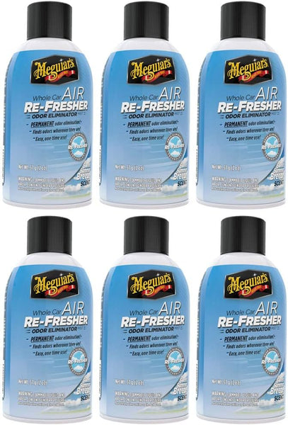 Meguiar's Whole Car Air Re-Fresher Odor Eliminator Mist, Summer Breeze, 2 oz, 6 Pack