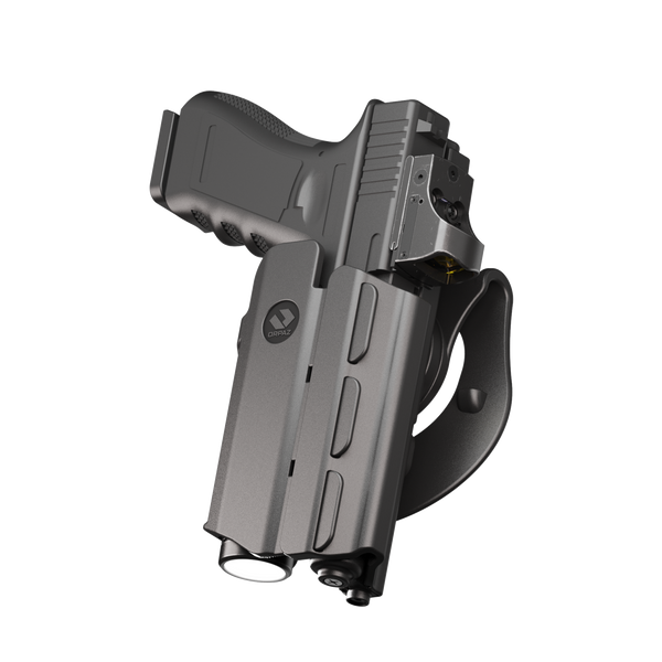 Orpaz T40 G17 Light-Bearing Holster – Left Handed OWB Tactical Holster, Level 2 & Level 3 Security, Compatible with Glock 17, Fits Most Pistol Lights, Optics-Ready, Adjustable T40 Medium Paddle