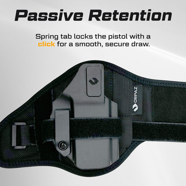 Orpaz Evo Ankle Holster, Passive Retention Ankle Holster for 9mm