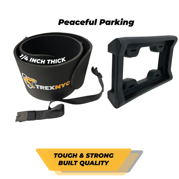 TrexNYC Rear Bumper Guard and Front License Plate Bumper Guard - Car Rear Bumper Protector - Universal Bumper Guard Protection, XL Combo Kit