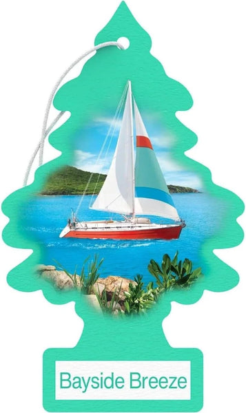 Little Trees Hanging Car Freshener Cardboard Paper For Home Car Office Bayside Breeze Pack of 2