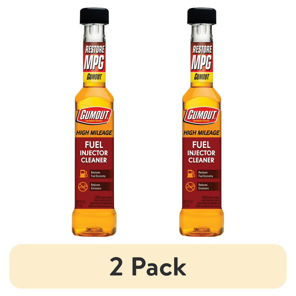 Gumout High Mileage Fuel Injector Cleaner, Improves Engine Performance & Fuel Economy, 6 fl oz, 2 Packs