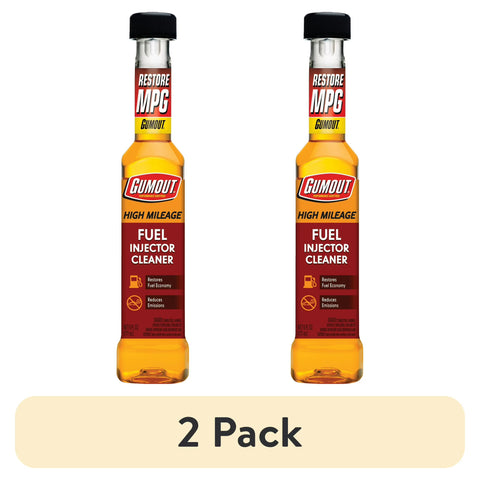 Gumout High Mileage Fuel Injector Cleaner, Improves Engine Performance & Fuel Economy, 6 fl oz, 2 Packs