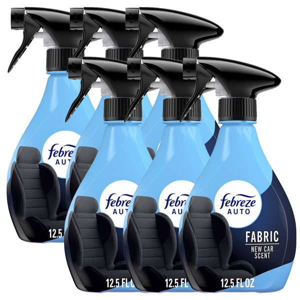 Febreze Fabric AUTO Car Spray Air Freshener, Odor Fighting, New Car, 12.5 fl oz, 6 Packs