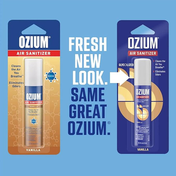 Ozium Cigarette Smoke Air Sanitizer Eliminates Smoke Smell, Aerosol Spray, Vanilla Scent 0.8oz