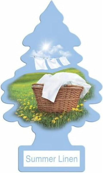 Little Trees Hanging Car Air Freshener, Summer Linen, 2-Pack
