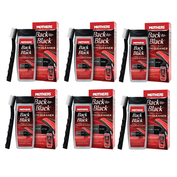 Mothers Back to Black Heavy Duty Trim Cleaner Kit Restore Exterior Trim and Plastic UV Safe Finish, 6 Packs