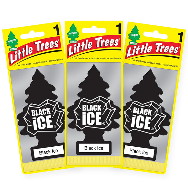 Little Trees Hanging Car Air Freshener, Black Ice, 3-Pack