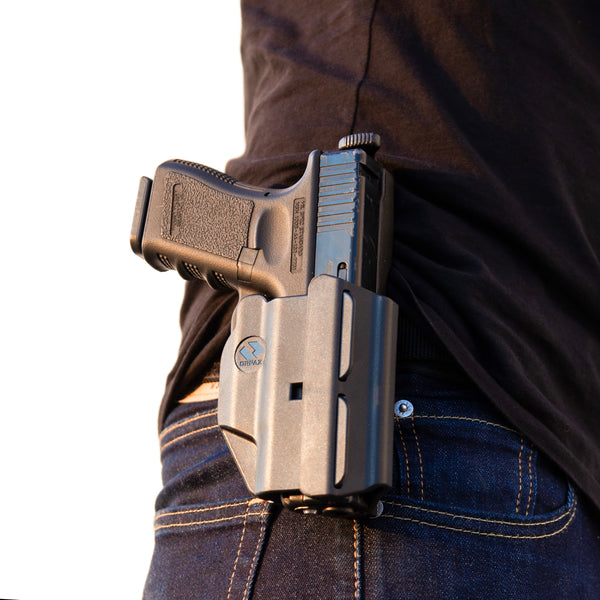 ORPAZ T41 Universal Adjustable Holster, Thumb Release Retention, Optics Ready OWB Polymer Holster, Made in Israel ClipLock