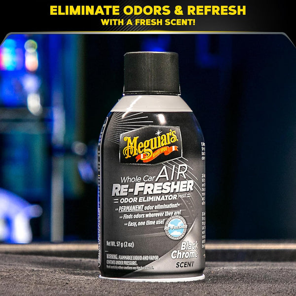 Meguiar's Whole Car Air Re-Fresher Odor Eliminator Mist, Black Chrome