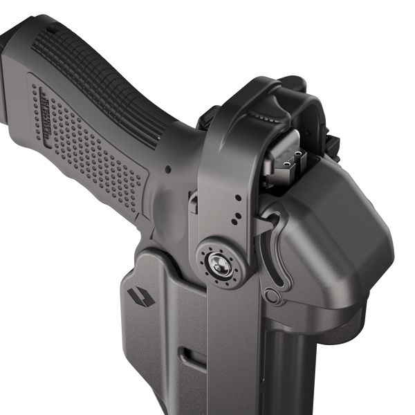 ORPAZ T41 PRO Universal Adjustable Holster, Level 3 Security, Hood Guard & Magnetic Retention, Optics Ready OWB Polymer Duty Holster, Made in Israel Belt Loop