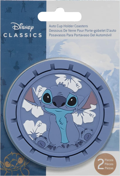 Plasticolor Auto Cup Holder Coasters for Car, Truck, SUV - 2-Pieces, Disney Lelo & Stitch