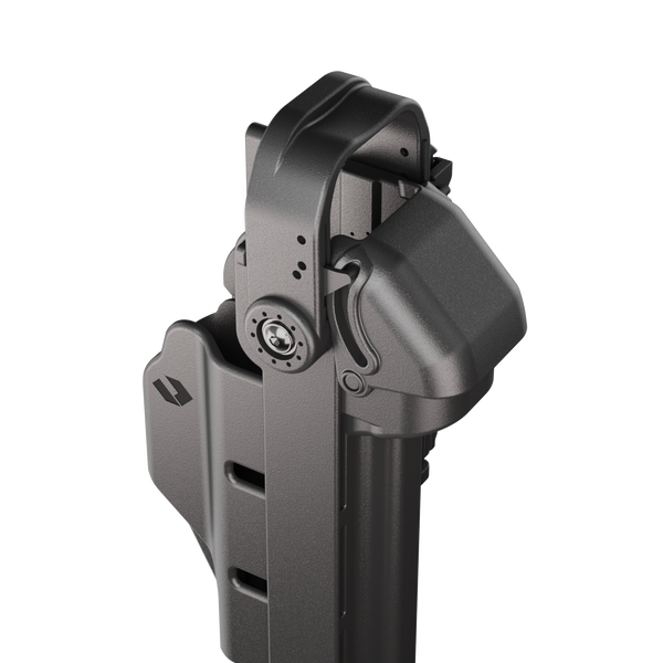 ORPAZ T41 PRO Universal Adjustable Left Handed Holster, Level 3 Security, Hood Guard & Magnetic Retention, Optics Ready OWB Polymer Duty Holster, Made in Israel Molle Pro