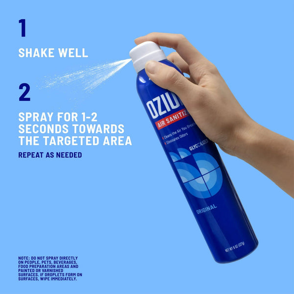 Ozium Cigarette Smoke Air Sanitizer Eliminates Smoke Smell, Aerosol Spray, Original 8oz (Pack of 6)