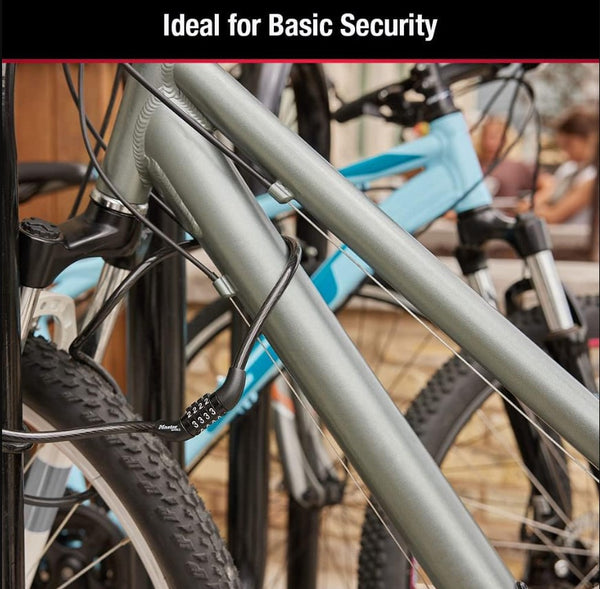 Master Lock Bike Lock Cable with Combination Black, 8143D