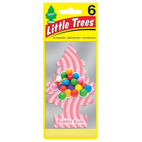 Little Trees Hanging Car Freshener Cardboard Paper For Home Car Office Bubble Gum Pack of 6