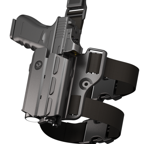 Orpaz T40 G17 Light-Bearing Holster – Left Handed OWB Tactical Holster, Level 2 & Level 3 Security, Compatible with Glock 17, Fits Most Pistol Lights, Optics-Ready, Adjustable T40 Medium Drop-Leg