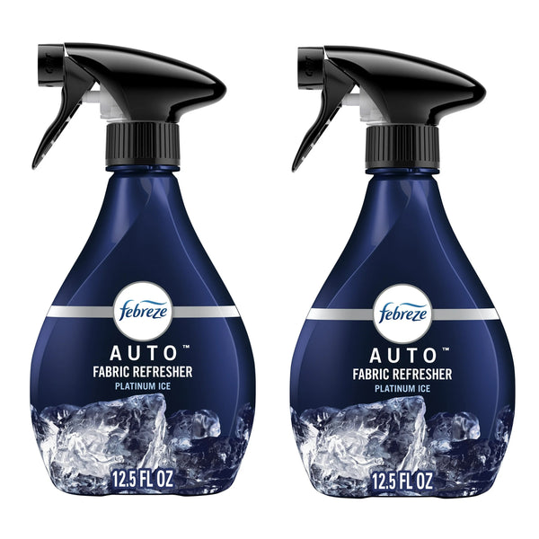 Febreze Fabric AUTO Car Spray Air Freshener, Odor Fighting, Platinum Ice, 12.5 fl oz, 2 Packs