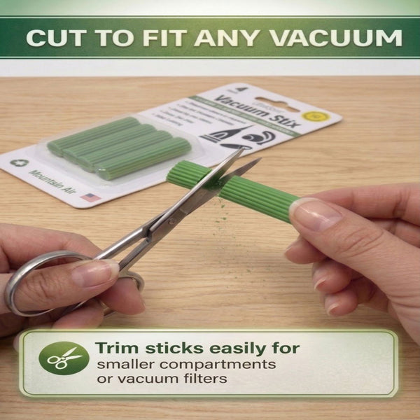UltraScent Vacuum Stix Vacuum Deodorizer Sticks for All Vacuums, Long-Lasting Vacuum Air Freshener, Non-Toxic, Made in USA, 1-Pack w/ 4-Stix in the Mountain Air Scent
