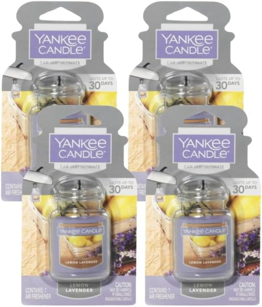 Yankee Candle Jar Ultimate Odor Neutralizing Air Freshener, Lemon Lavender, 4 Pack