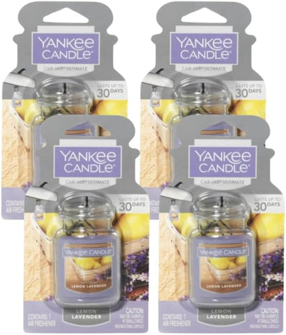 Yankee Candle Jar Ultimate Odor Neutralizing Air Freshener, Lemon Lavender, 4 Pack