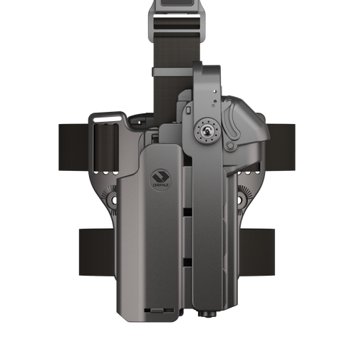 Orpaz T40 Pro G17 Duty Holster with Large Light Holster Compatible with Glock 17 Pistol Holder with Laser Mounted Light and Optics with Drop Leg