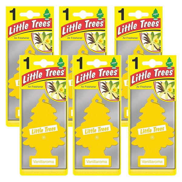 Little Trees Hanging Car and Air Freshener, Vanillaroma Scent, 6 Pack
