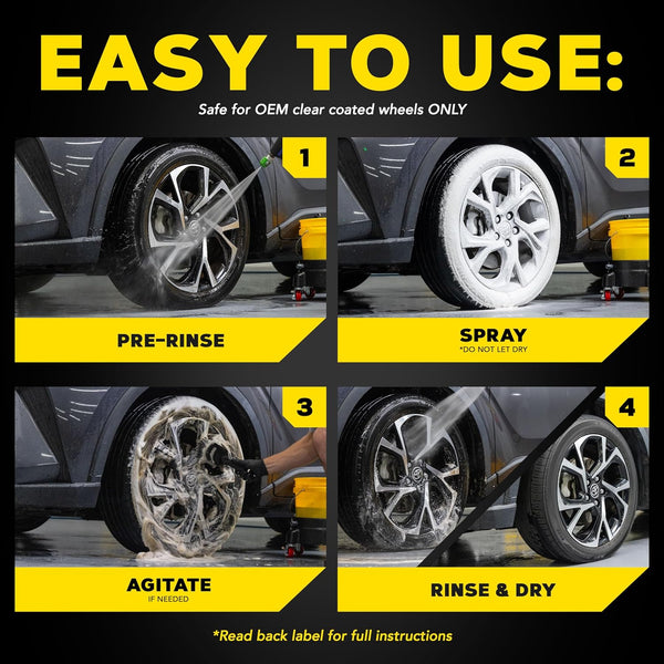 Meguiar's Hot Rims Foaming Wheel & Tire Cleaner, Powerful Brake Dust & Grime Remover, 20 Oz