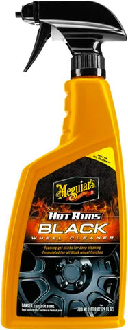 Meguiar's Hot Rims Black Wheel Cleaner, Deep Foaming Gel for Matte, Gloss & Chrome Wheels, 24 oz