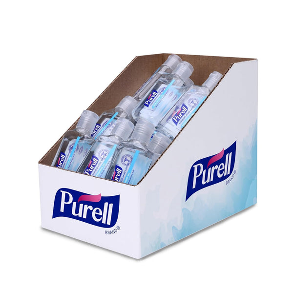 Purell Advanced Hand Sanitizer Refreshing Gel, Clean Scent, 1 Fl Oz Travel Size Flip-Cap Bottle with Display Bowl, 72 Packs