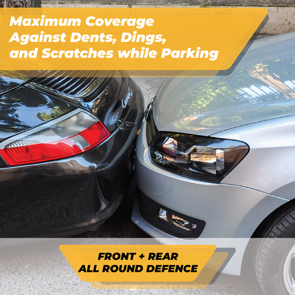 TrexNYC Rear Bumper Guard and Front License Plate Bumper Guard - Car Rear Bumper Protector - Universal Bumper Guard Protection, XL Combo Kit