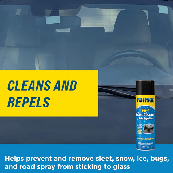 Rain-X 2-In-1 Glass Cleaner and Rain Repellent, Streak-Free Shine, Improves Visibility in Rain, Repels Water, Dirt & Sleet, Auto Glass Cleaner for Car Windows, Windshields & Mirrors, 18oz