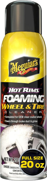 Meguiar's Hot Rims Foaming Wheel & Tire Cleaner, Powerful Brake Dust & Grime Remover, 20 Oz