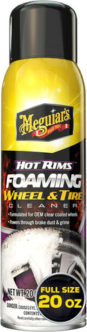 Meguiar's Hot Rims Foaming Wheel & Tire Cleaner, Powerful Brake Dust & Grime Remover, 20 Oz
