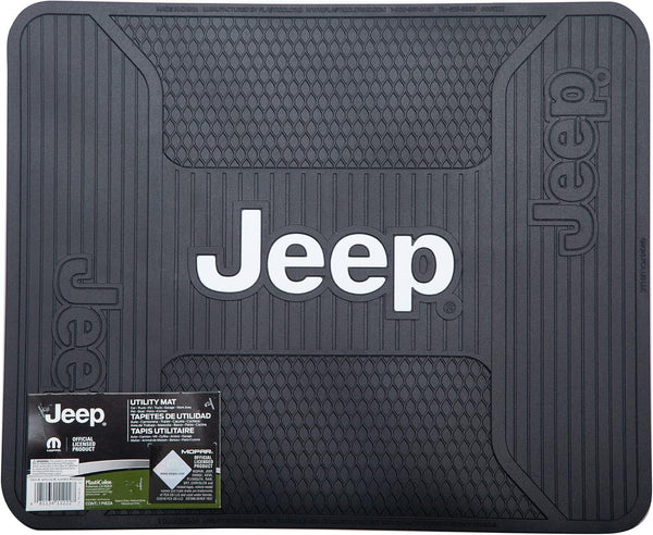 Plasticolor Jeep Elite Style Rear Seat Floor Utility Mat for Car Truck or SUV, 16.75" L X 13.75" W , Black