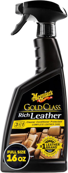 Meguiar's Gold Class Rich Leather 3-in-1 Spray, 15.2 oz – Cleans, Conditions & Protects Leather with UV Shield, Non-Greasy Finish, 6 Packs
