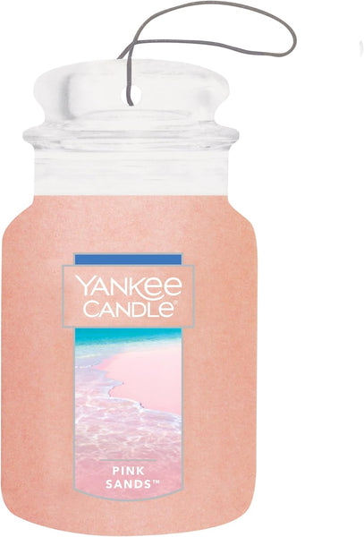 Yankee Candle Classic Paper Car Jar Hanging Air Freshener, Pink Sands, 6 Pack