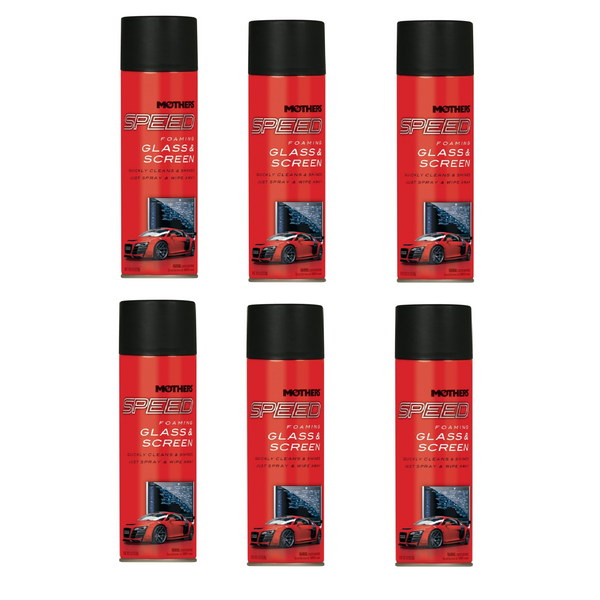 Mothers Speed Foaming Glass and Screen Cleaner, Streak-Free Formula for Windows, Mirrors, and Touchscreens, 19 oz, 6 Packs
