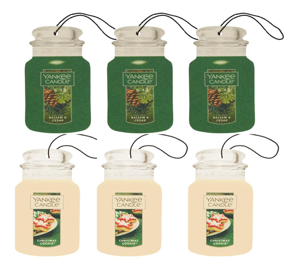 Yankee Candle Paper Car Jar, Balsam & Cedar, 6 Packs