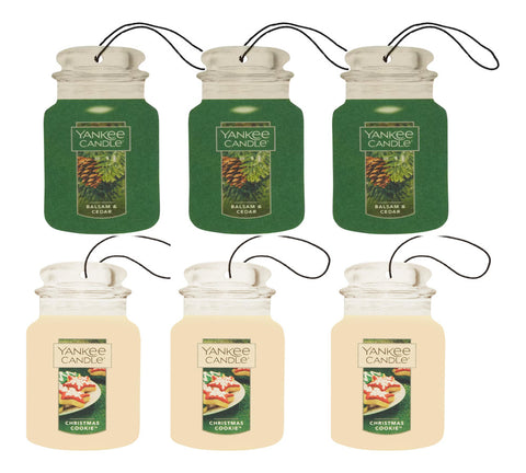 Yankee Candle Paper Car Jar, Balsam & Cedar, 6 Packs