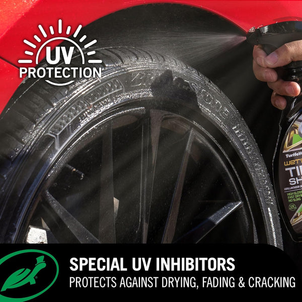 Turtle Wax Wet'n Black Ultra Wet Tire Shine, 23 oz Trigger Spray (T-217RA)