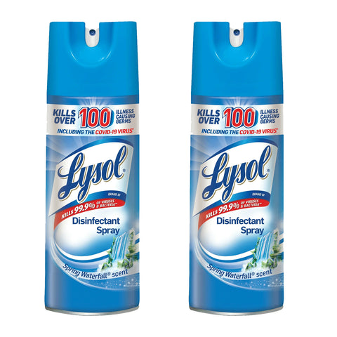 Lysol Disinfectant Spray, Spring Waterfall Scent, Sanitizing and Deodorizing Spray, 12.5 fl oz, 2 Packs