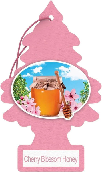 Little Trees Cardboard Hanging Car, Home & Office Air Freshener, Cherry Blossom Honey