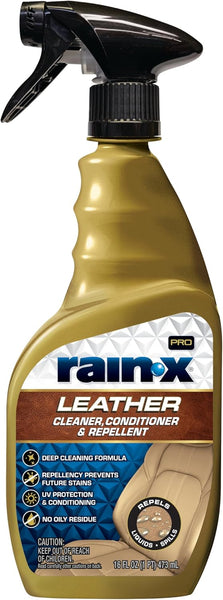 Rain-X Leather Cleaner, Car Conditioner & Repellent, Cleans, Restores & Protects Leather, Fresh Scent, 16 fl oz