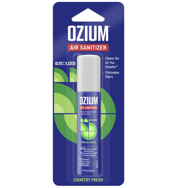 Ozium Cigarette Smoke Air Sanitizer Eliminates Smoke Smell, Aerosol Spray, Country Fresh Scent 0.8oz