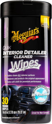 Meguiar's Quik Interior Detailer Wipes, Cleans, Protects & Refreshes All Car Surfaces, 30 Ct