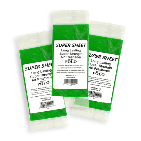 Jenray Super Sheet Small (7.5"x3.75") Under Seat Car Air Freshener, 3-Pack (Polo)