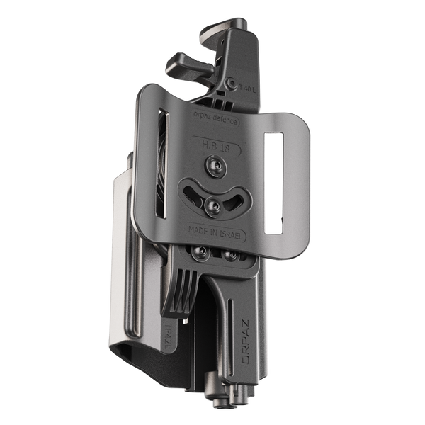 Orpaz T40 G22 Holster with Light Left Handed compatible with Glock 22 Holster with Light (Medium Pistol Lights, Belt Attachment)