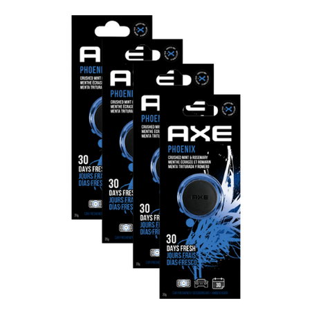 AXE Air Freshener Mini Vent Clip, Odor Eliminator, Air Purifier Provides A Long Lasting Scent, Phoenix, 4 Pack