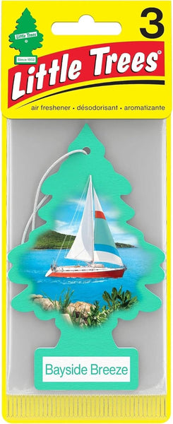 Little Trees Hanging Car Freshener Cardboard Paper For Home Car Office Bayside Breeze Pack of 3